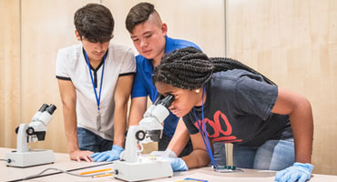 High school students taking a course at University of California, Merced