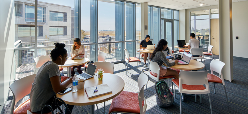 UC Merced students studying